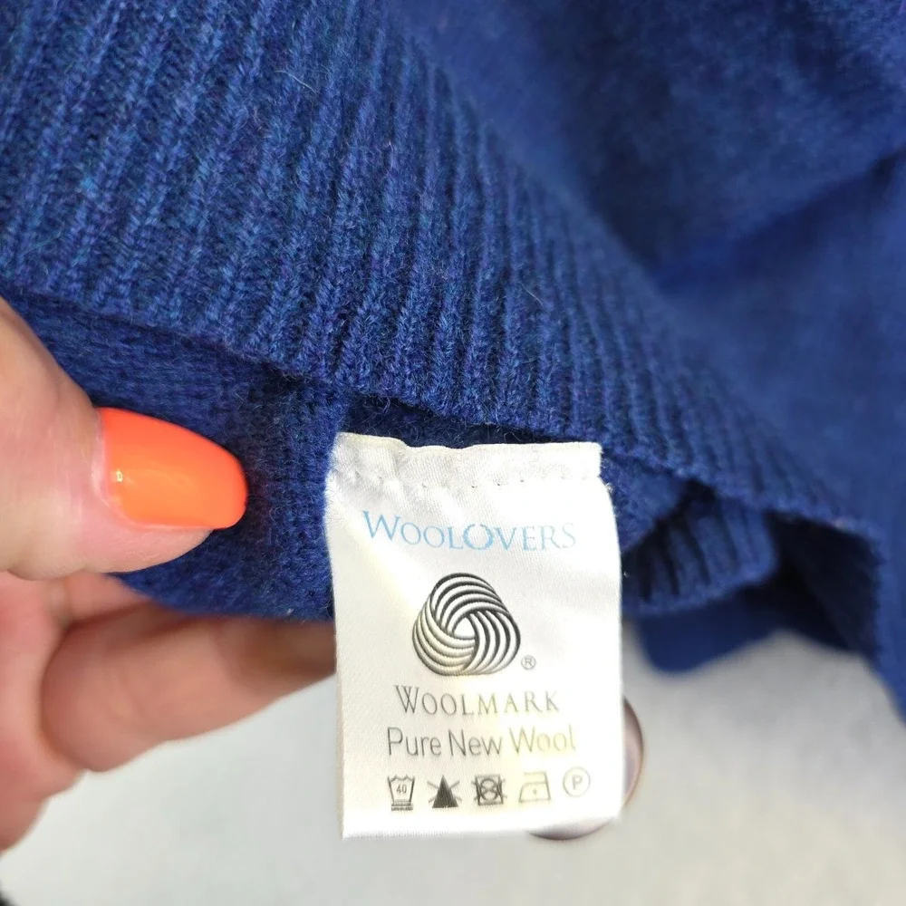 Woolovers Sweater Vest‎ Mens 2XL Blue Sleeveless Button Up Knit Preppy Academia